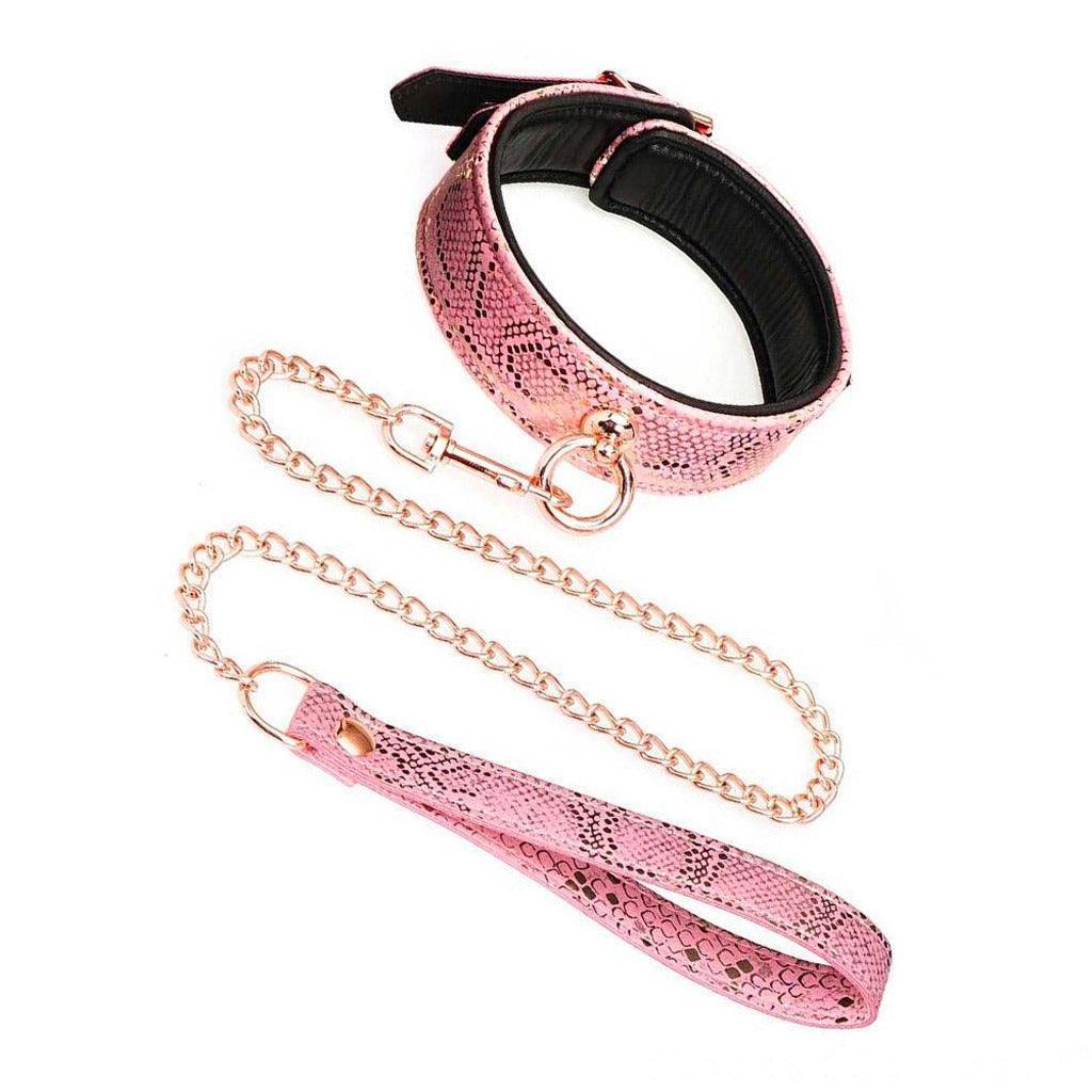 TETHER Collar & Leash Set — Rose Gold Snake
