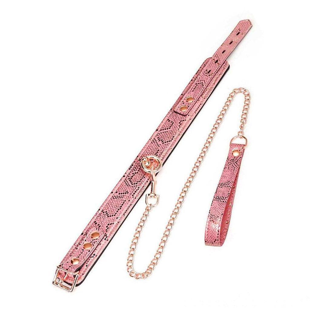 TETHER Collar & Leash Set — Rose Gold Snake