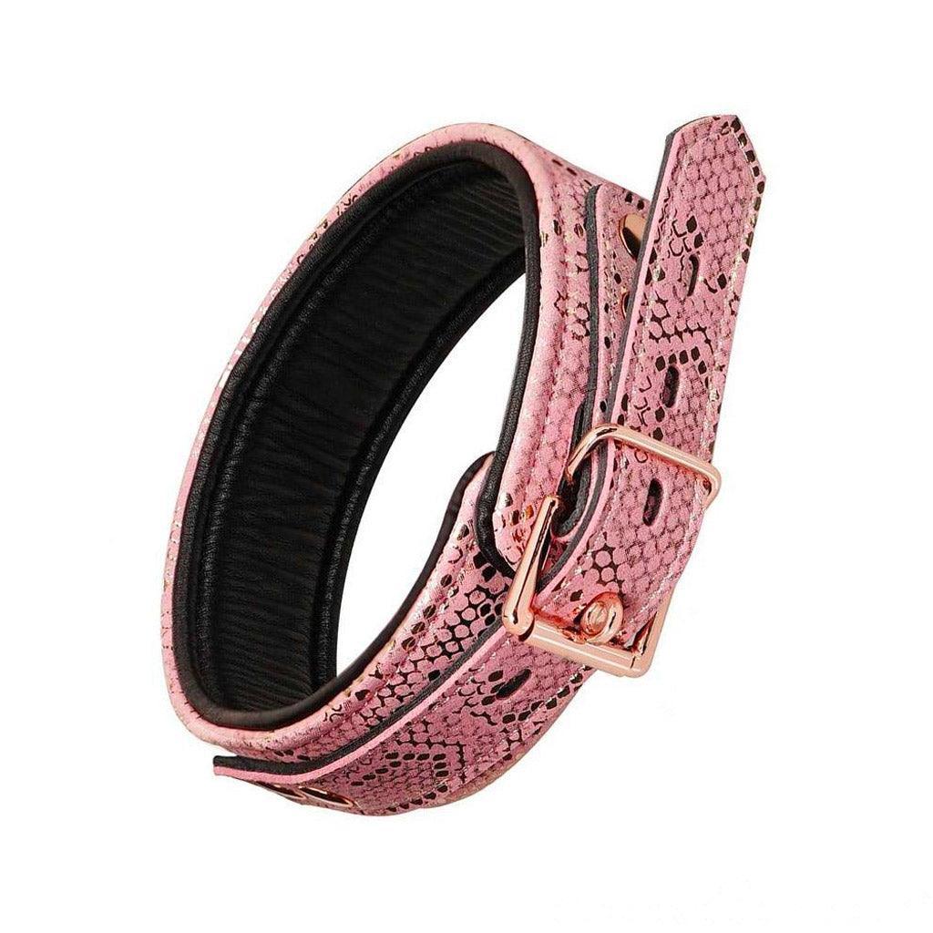 TETHER Collar & Leash Set — Rose Gold Snake