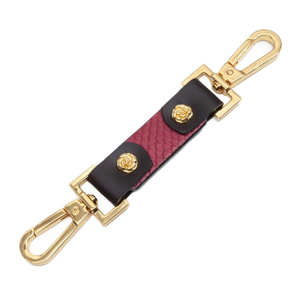 Crimson Restraint Clip — Braided Leather, Gold (Limited)