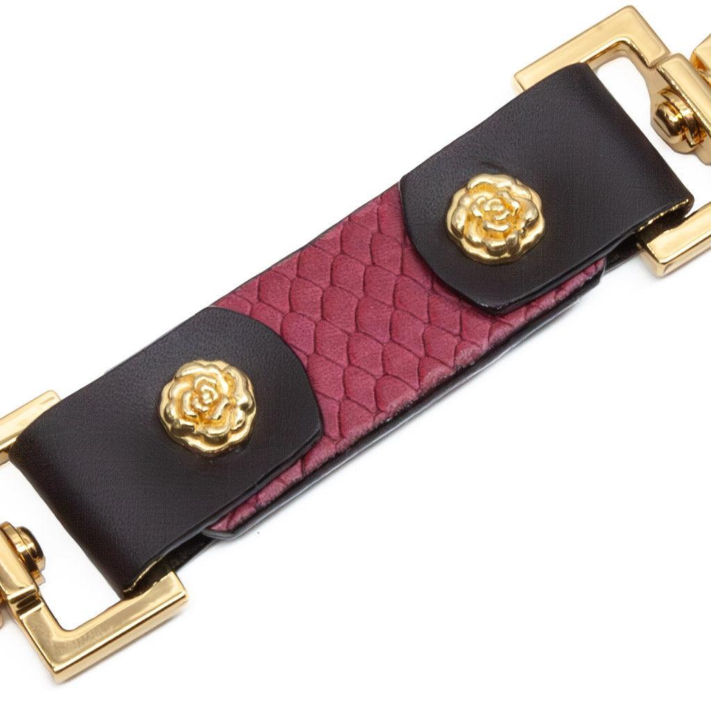 Crimson Restraint Clip — Braided Leather, Gold (Limited)