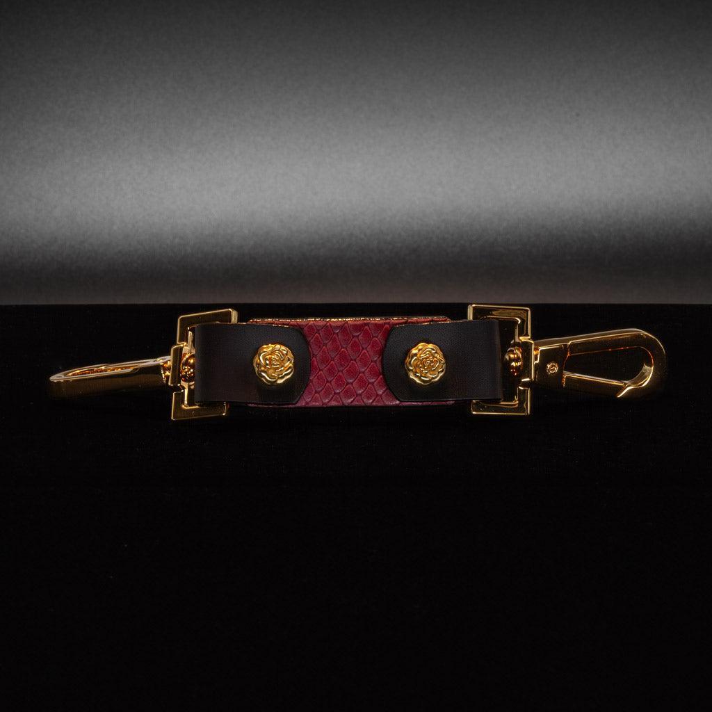 Crimson Restraint Clip — Braided Leather, Gold (Limited)