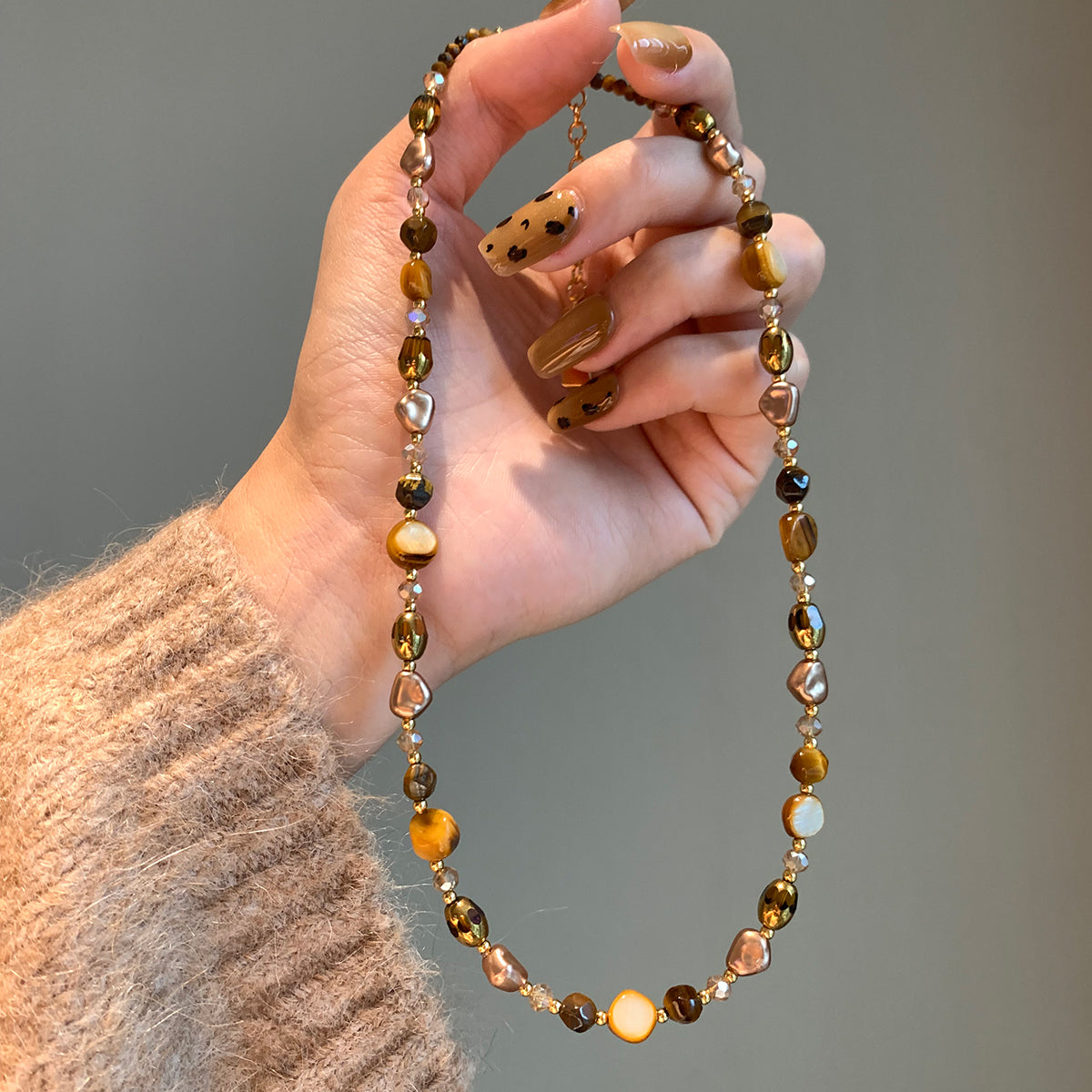 Grounded Light Tiger Eye Necklace Set