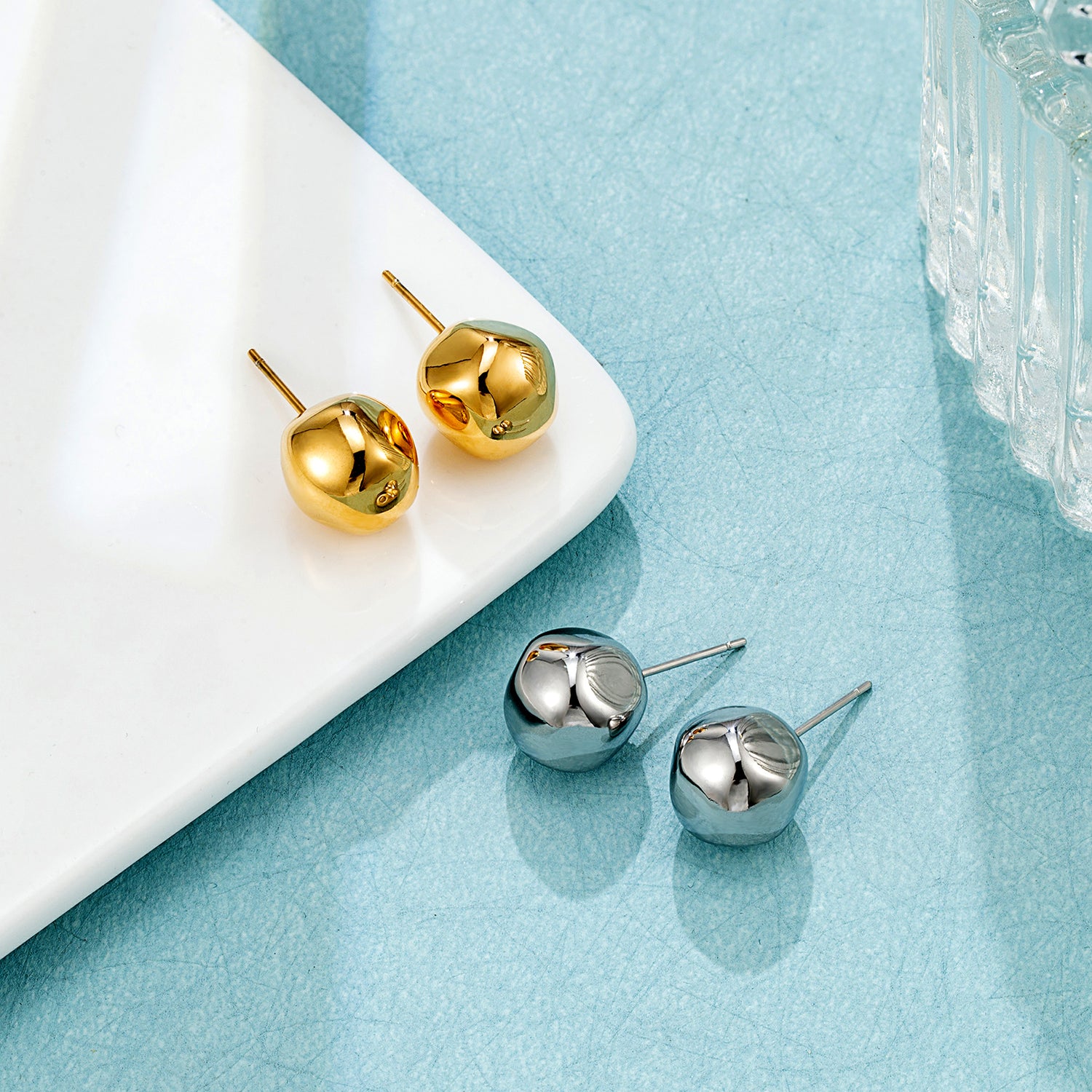 Organic Pebble Stud Earrings
