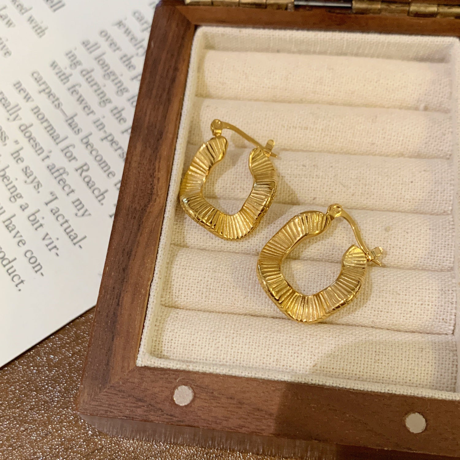 The “Quiet Strength” Earrings | Sculpted Wave Hoops