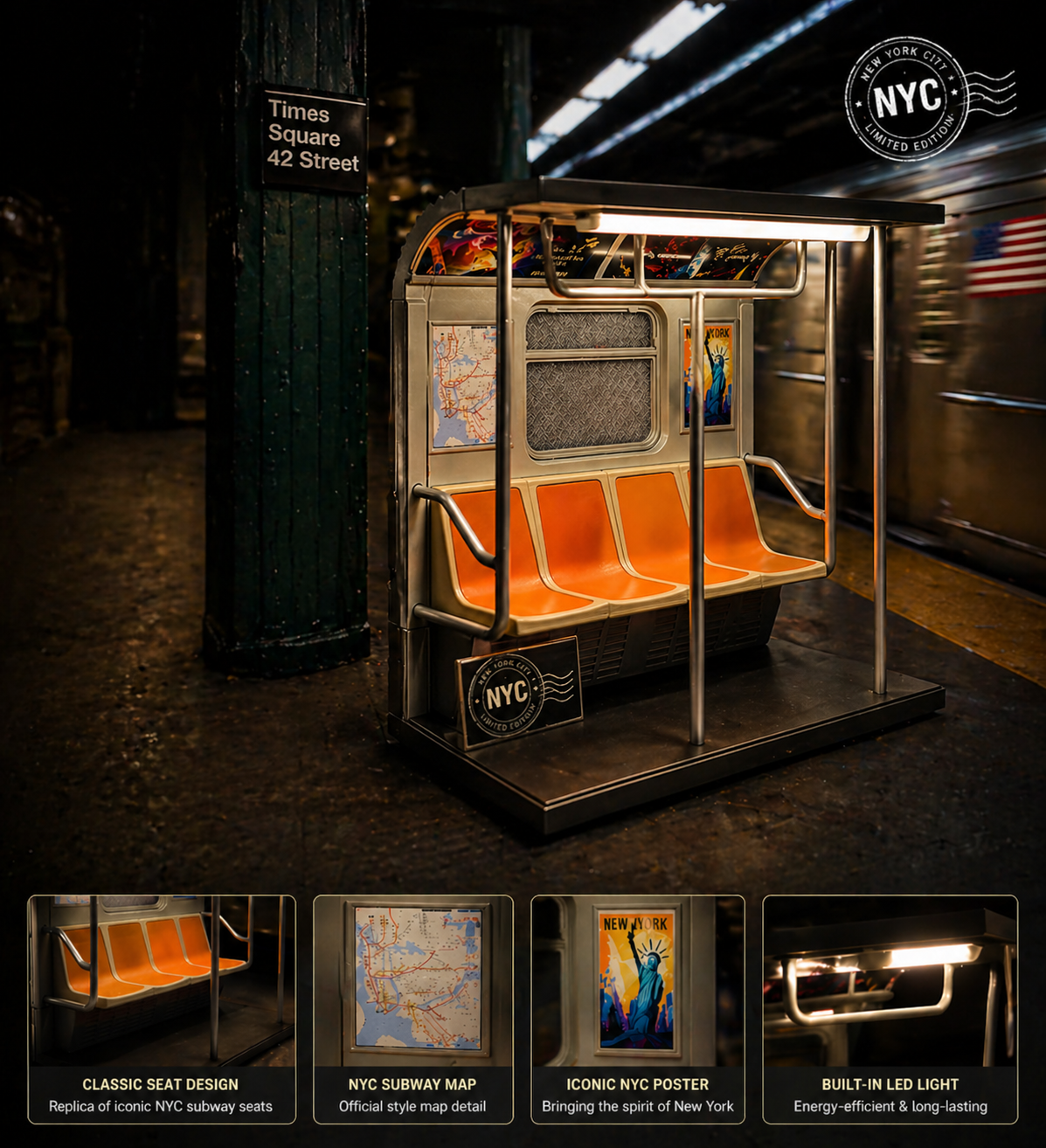 NYC Subway Train Lamp