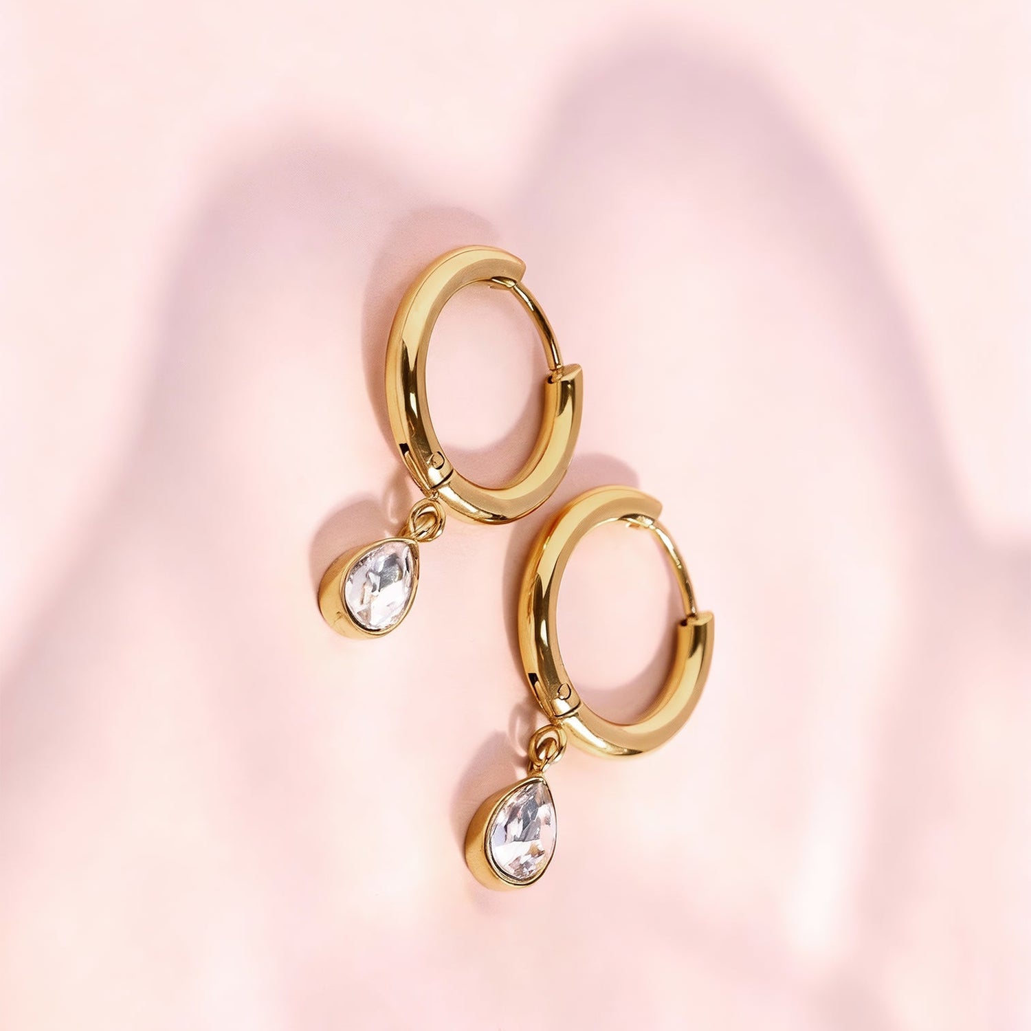 Teardrop Balance Hoop Earrings
