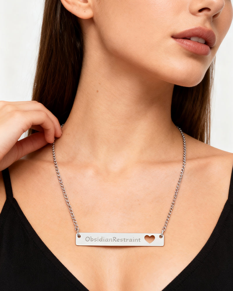 Personalized Heart Bar Necklace