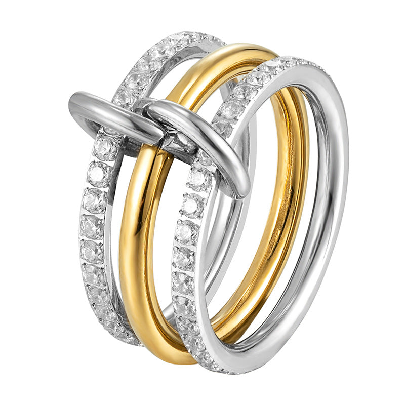 Three-ring stacked rings