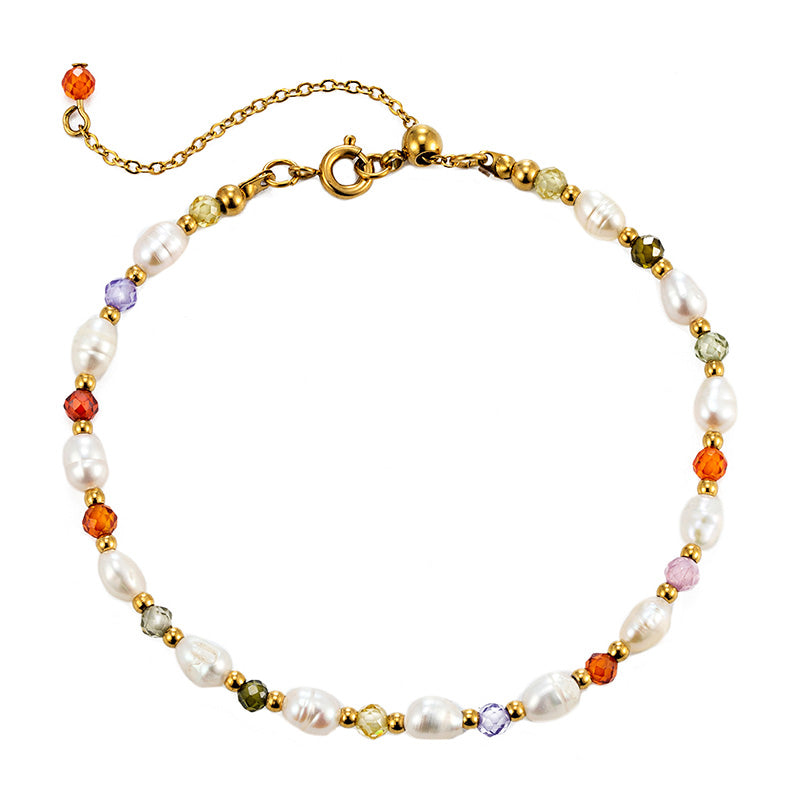 The “Quiet Comfort” Bracelet | Freshwater Pearl & Crystal