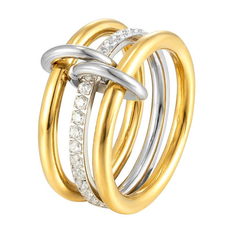 Three-ring stacked rings