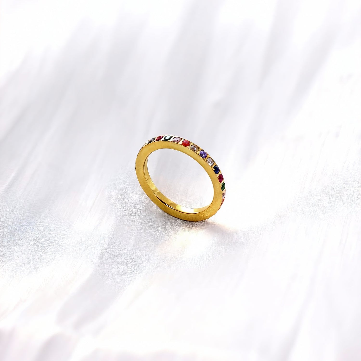 Multicolor Eternity Band Ring