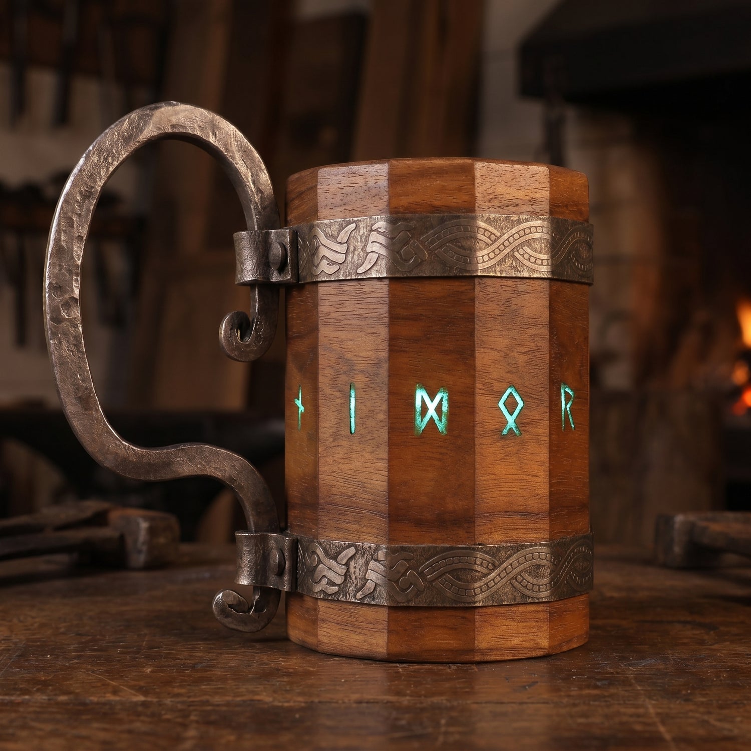 Handcrafted Viking Wooden Beer Mug