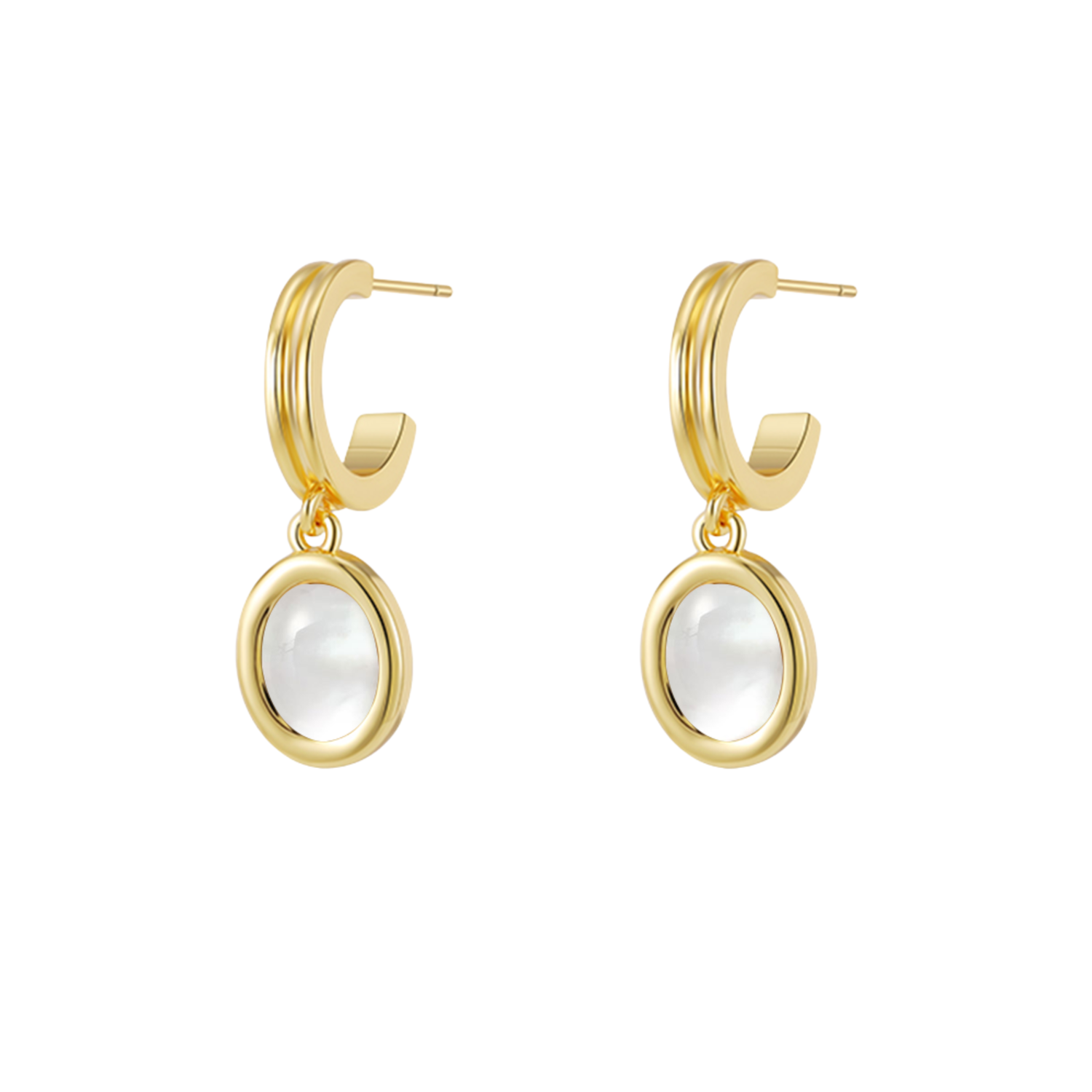 Natural Stone Charm Earrings