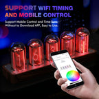 Retro LED Glow Tube Clock | Wi-Fi Synced Desktop Matrix