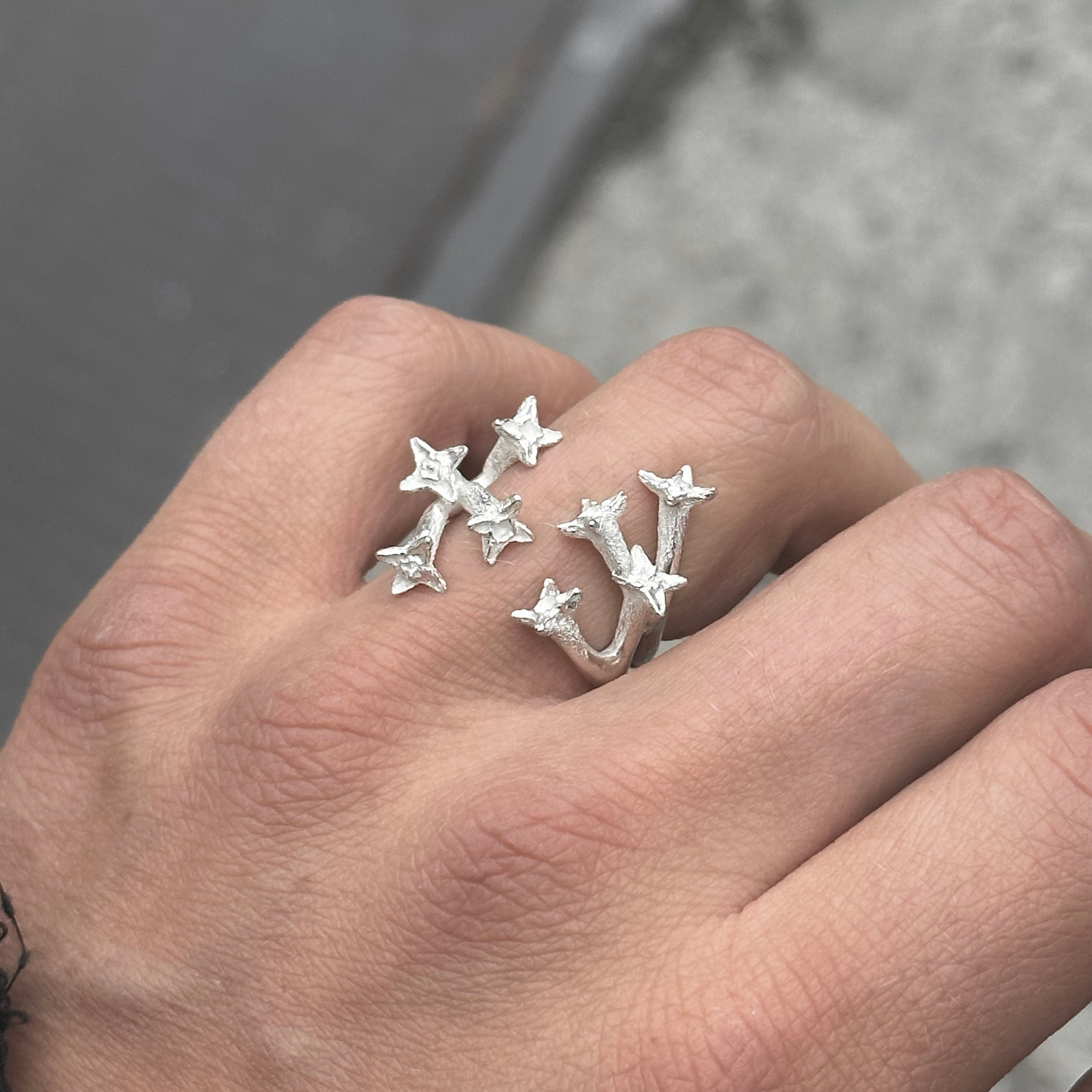 The Falling Star Engraved Band