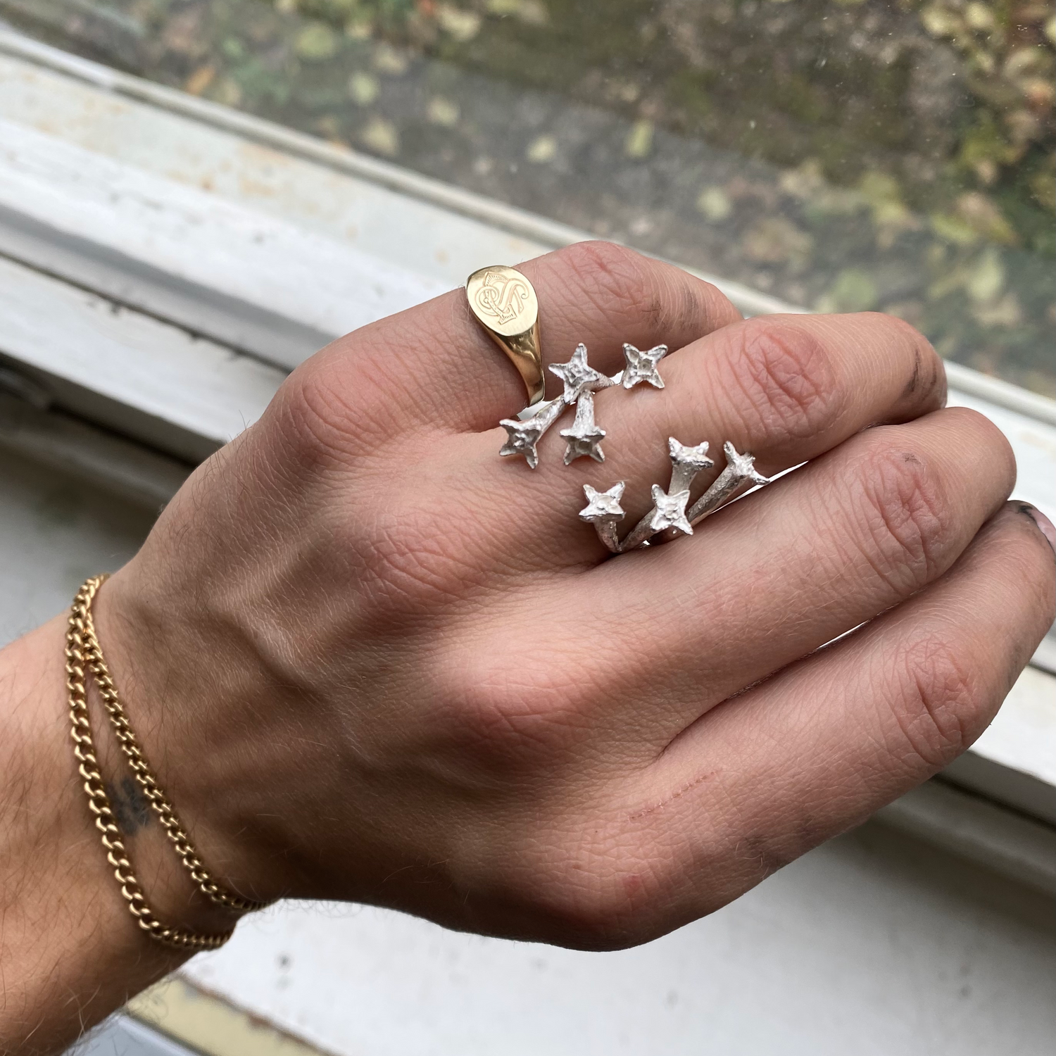 The Falling Star Engraved Band