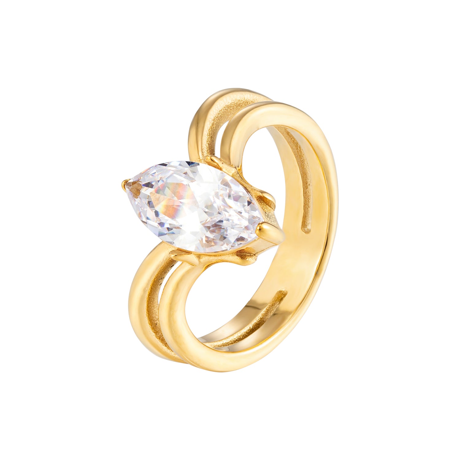 Vintage Marquise Zircon Diamond Ring