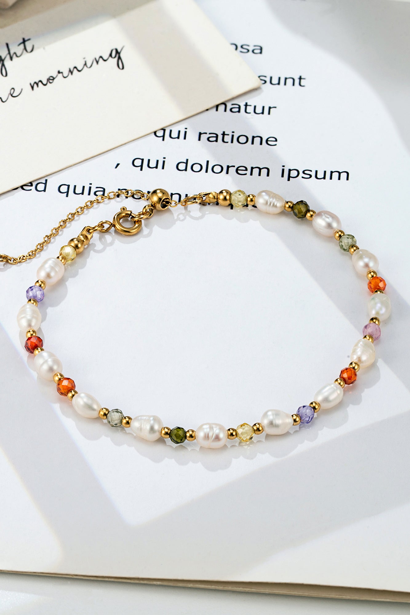 The “Quiet Comfort” Bracelet | Freshwater Pearl & Crystal