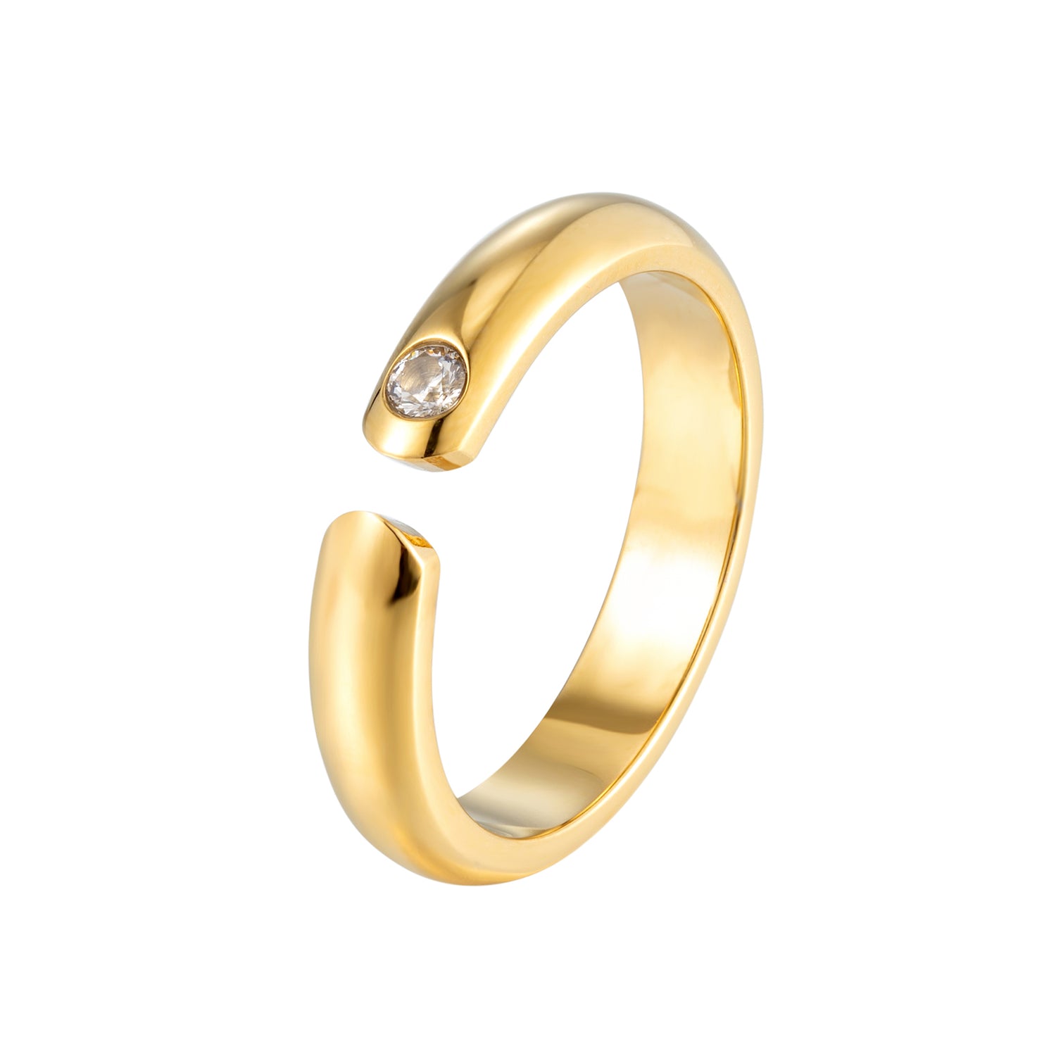 Minimalist Solitaire Open Band Ring