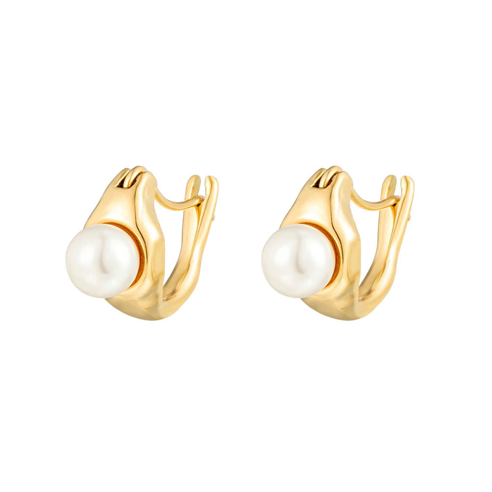 Mobius Pearl Stud Earrings