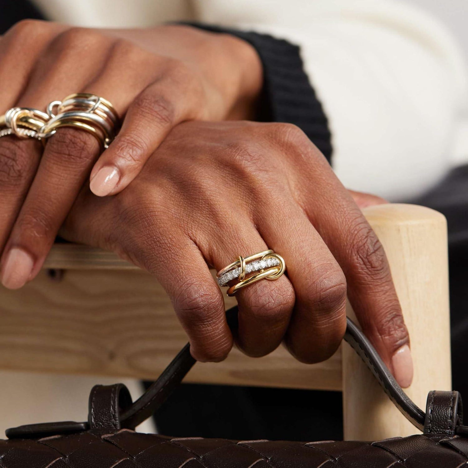 Three-ring stacked rings