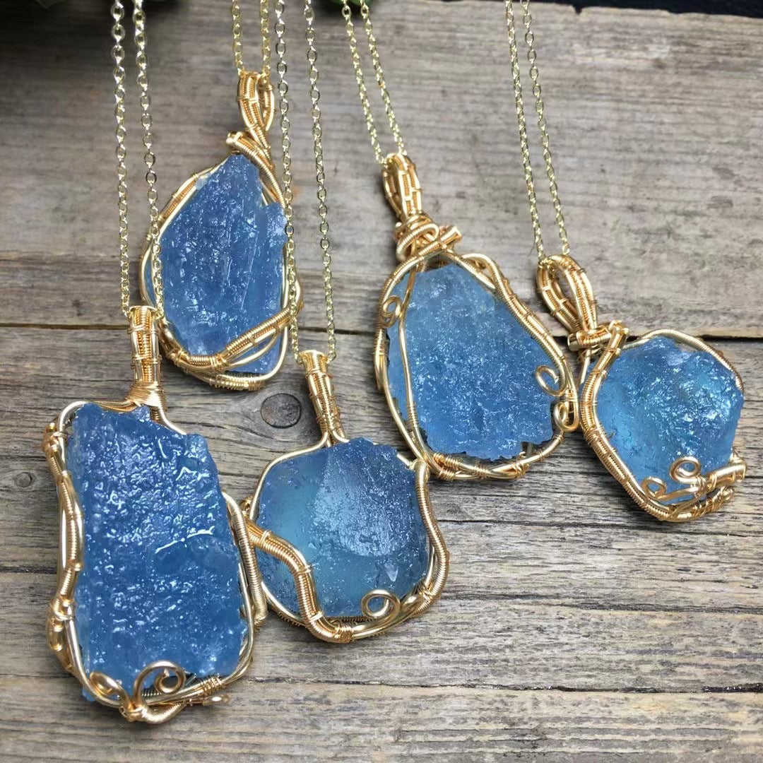 The Celestial Tide | Handcrafted Raw Aquamarine