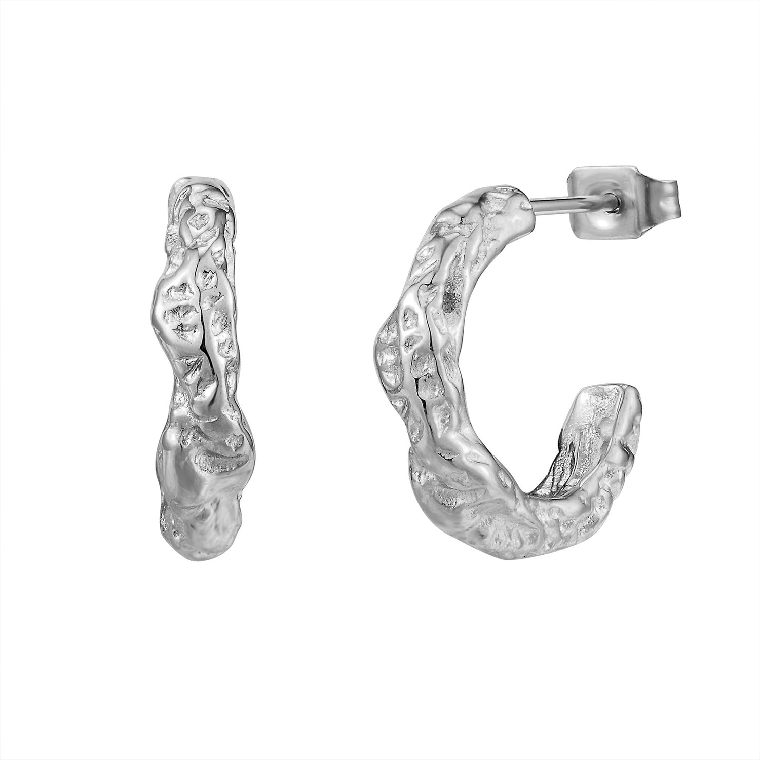 Minimal Lava C-Shape Stud Earrings