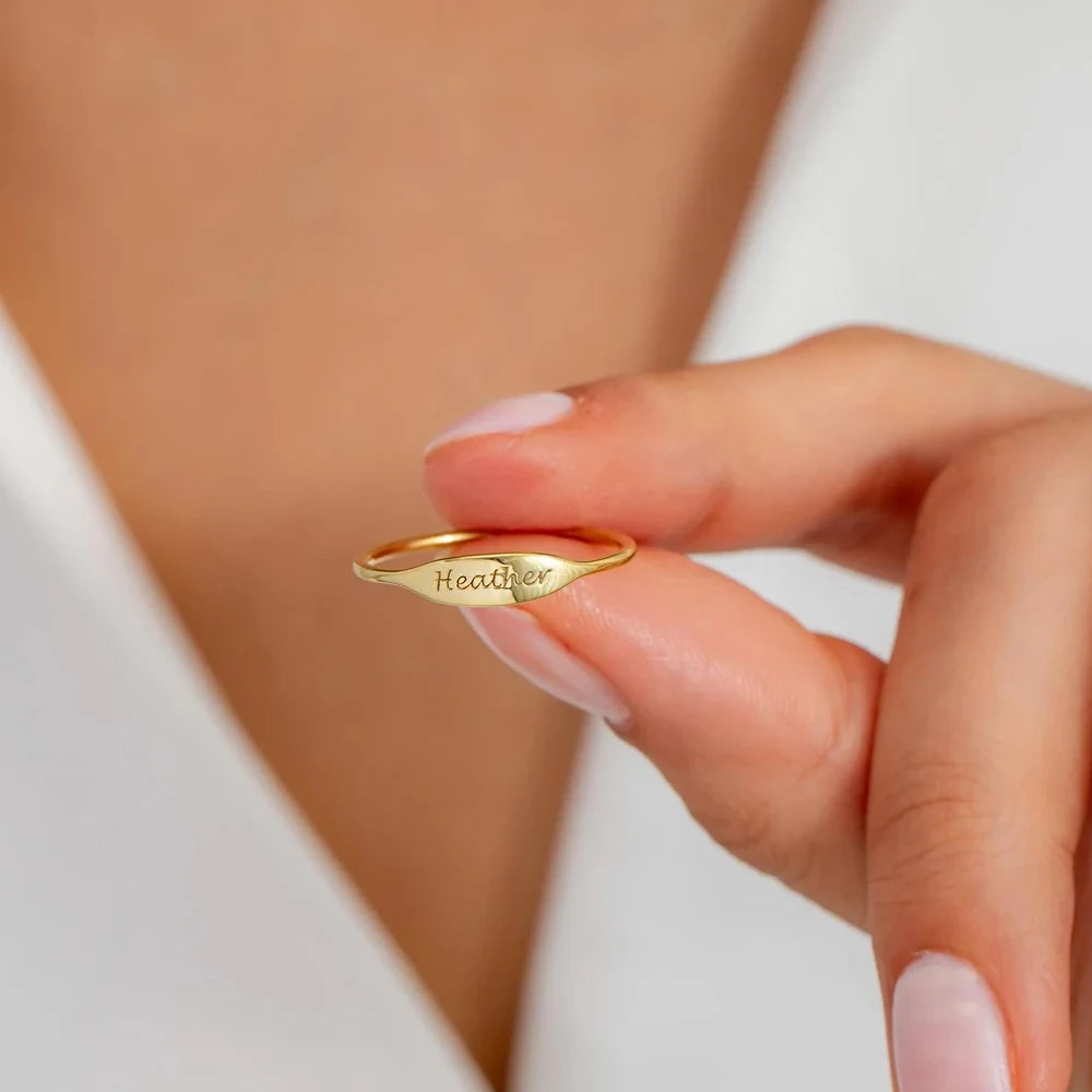 Personalized Custom Name Ring | Dainty Engraved Ring