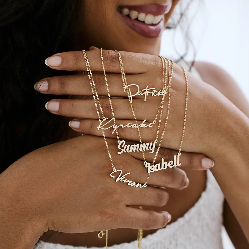 Signature Script Name Necklace