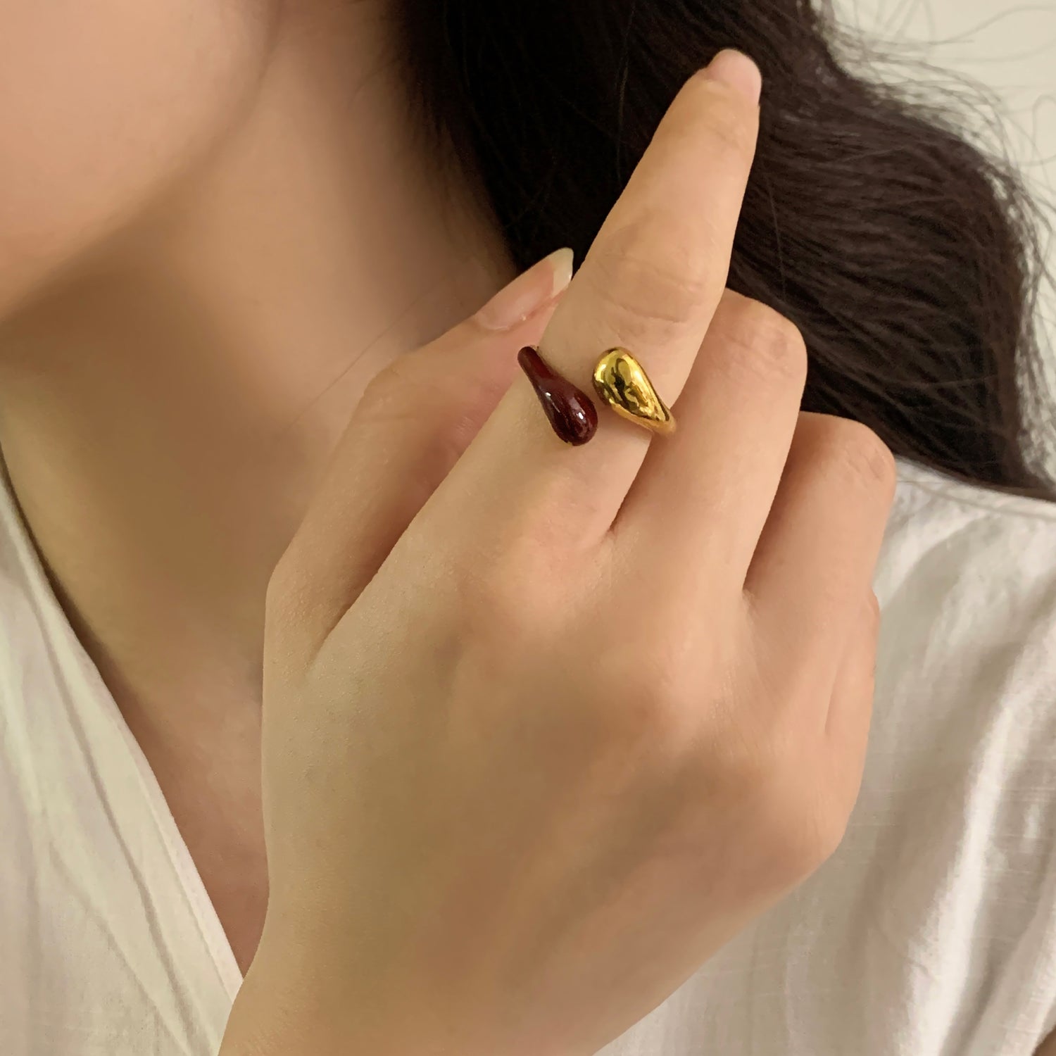 Crimson Embrace | Molten Open Ring