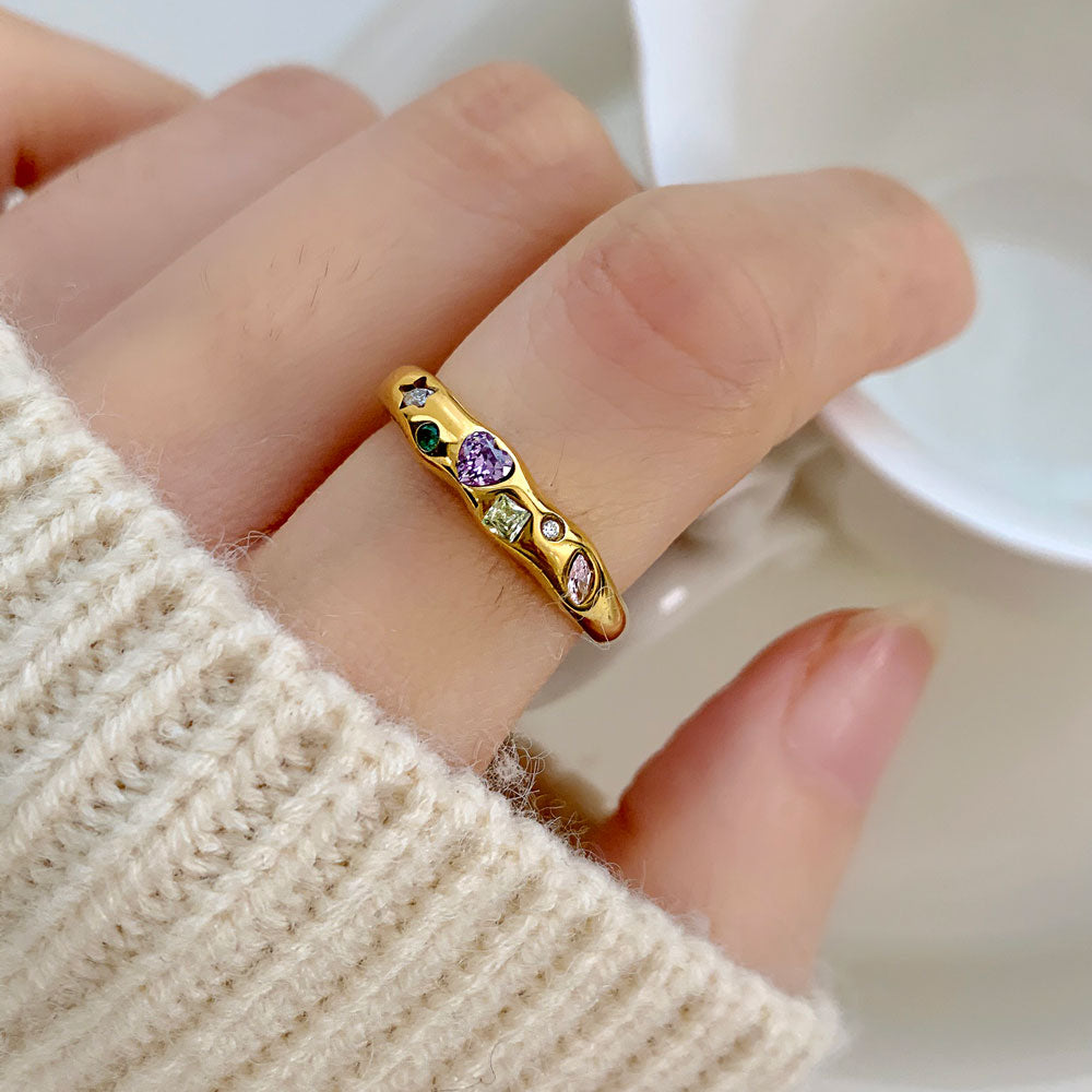 Molten Mosaic Gem Ring