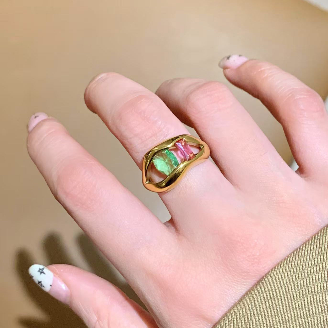 Artful Duality | Molten Gemstone Ring