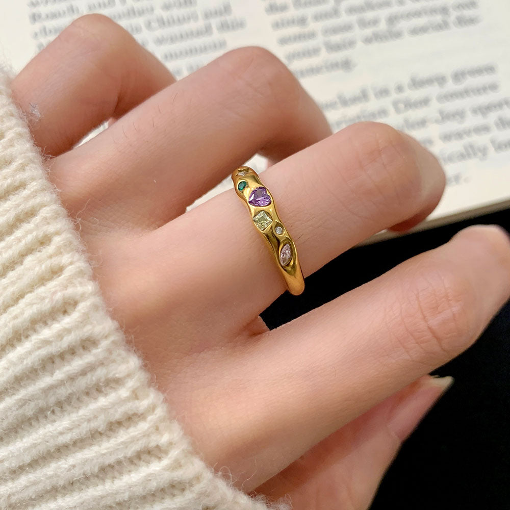 Molten Mosaic Gem Ring