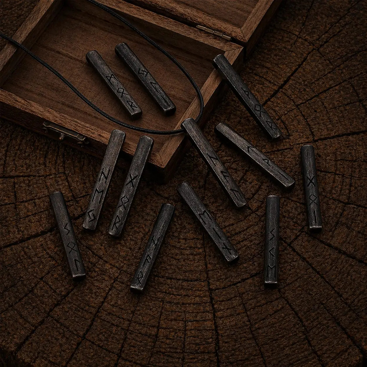 Viking Amulet of the Futhark the Runic Alphabet - Stainless Steel