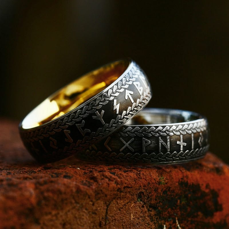 Viking Ring "Midgard Braided Rune Band"