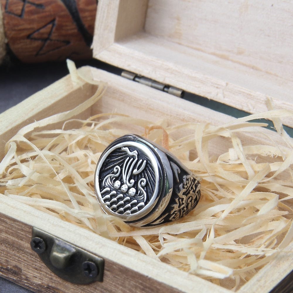 Viking Ring "Jormungandr Ring: The Eternal Drakkar"