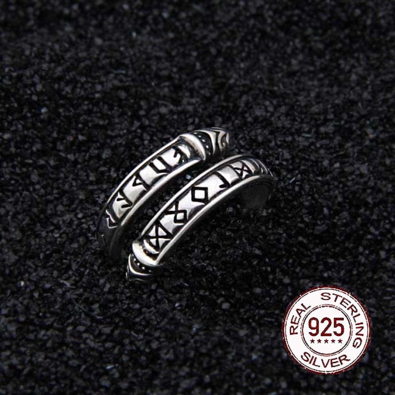 Viking Ring in 925 Sterling Silver - Serpent Rune