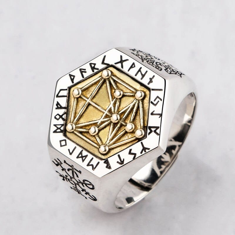 Viking Ring in 925 Sterling Silver - Kabbalistic Totem