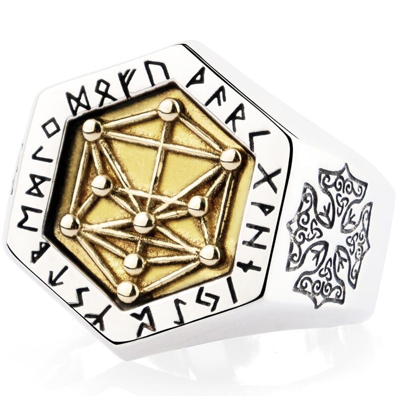 Viking Ring in 925 Sterling Silver - Kabbalistic Totem