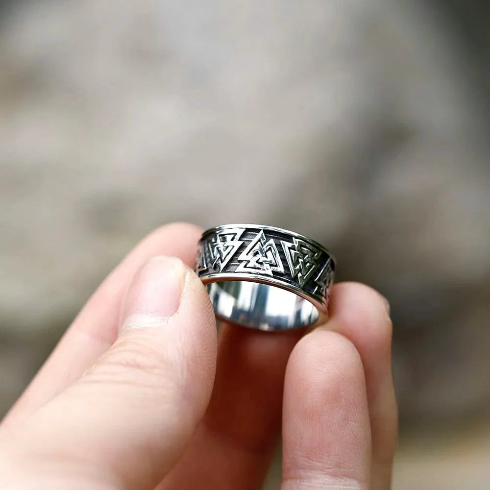 Viking Valknut Spinning Ring