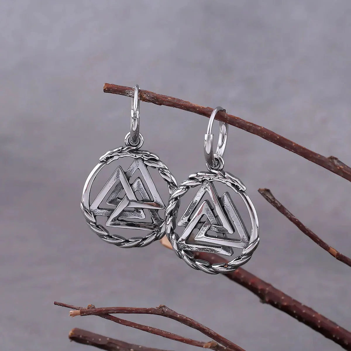 Valknut stainless steel earrings