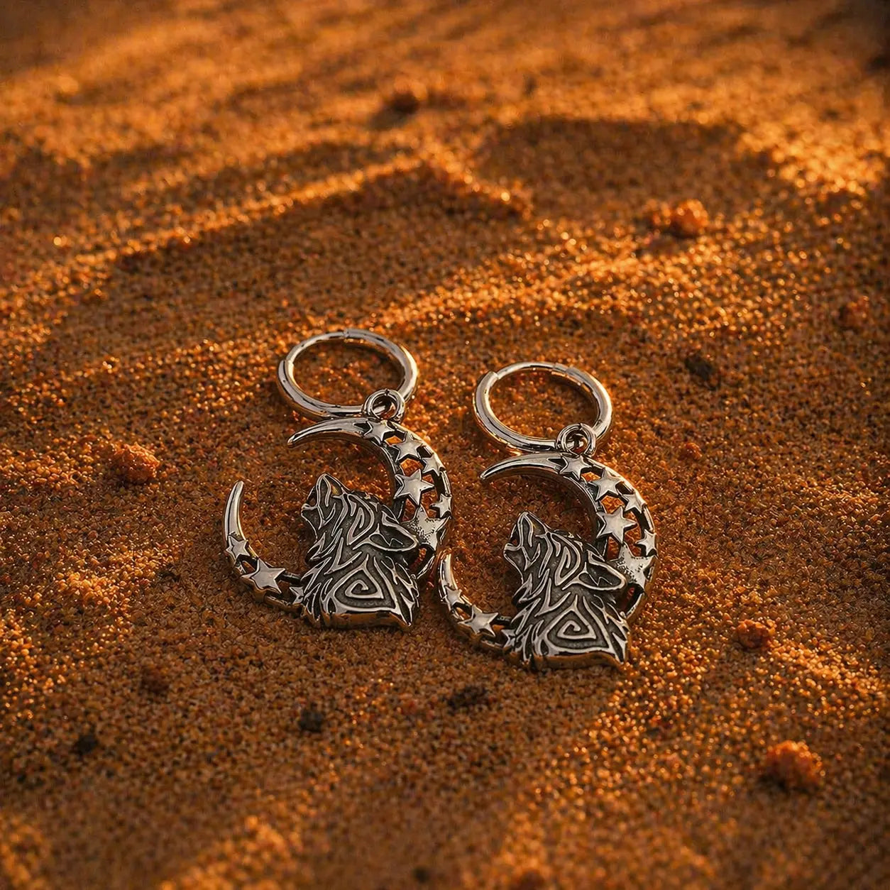 "Earrings 'Fenrir's Howl'"