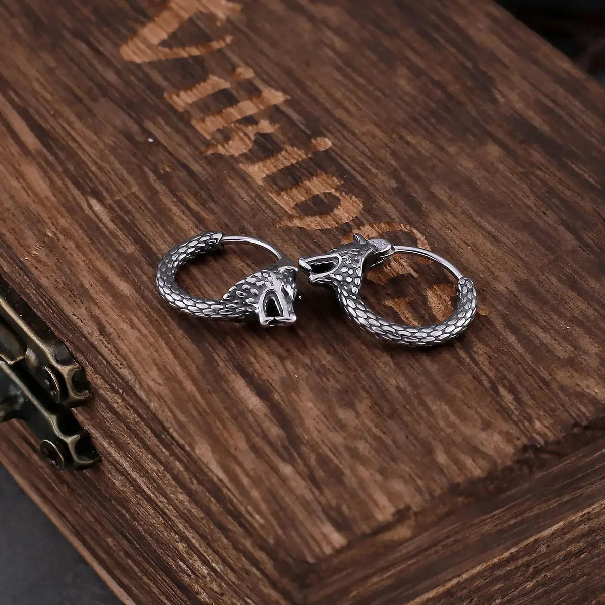 Fenrir wolf stainless steel earrings
