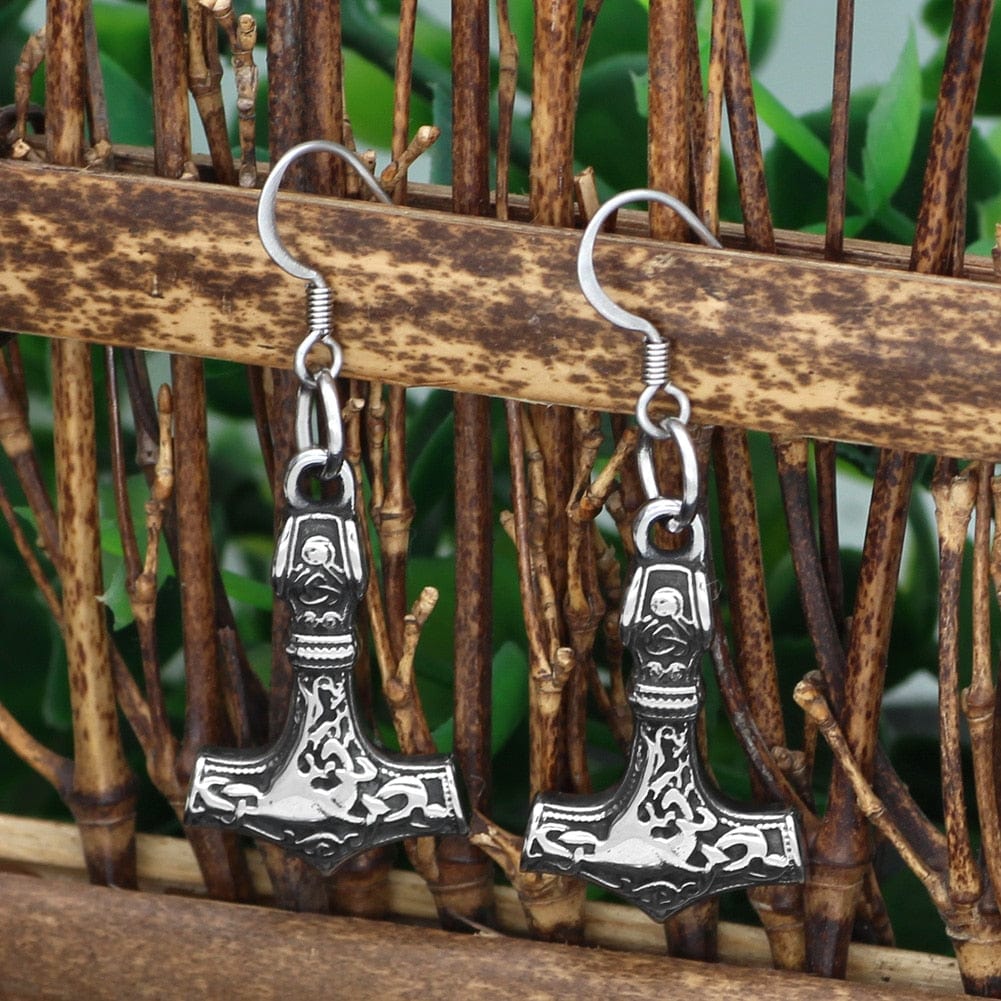 Mjolnir Stainless Steel Earrings