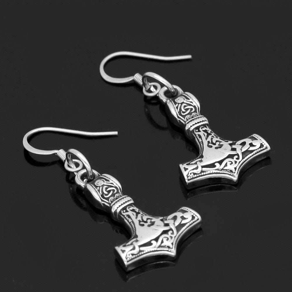 Mjolnir Stainless Steel Earrings
