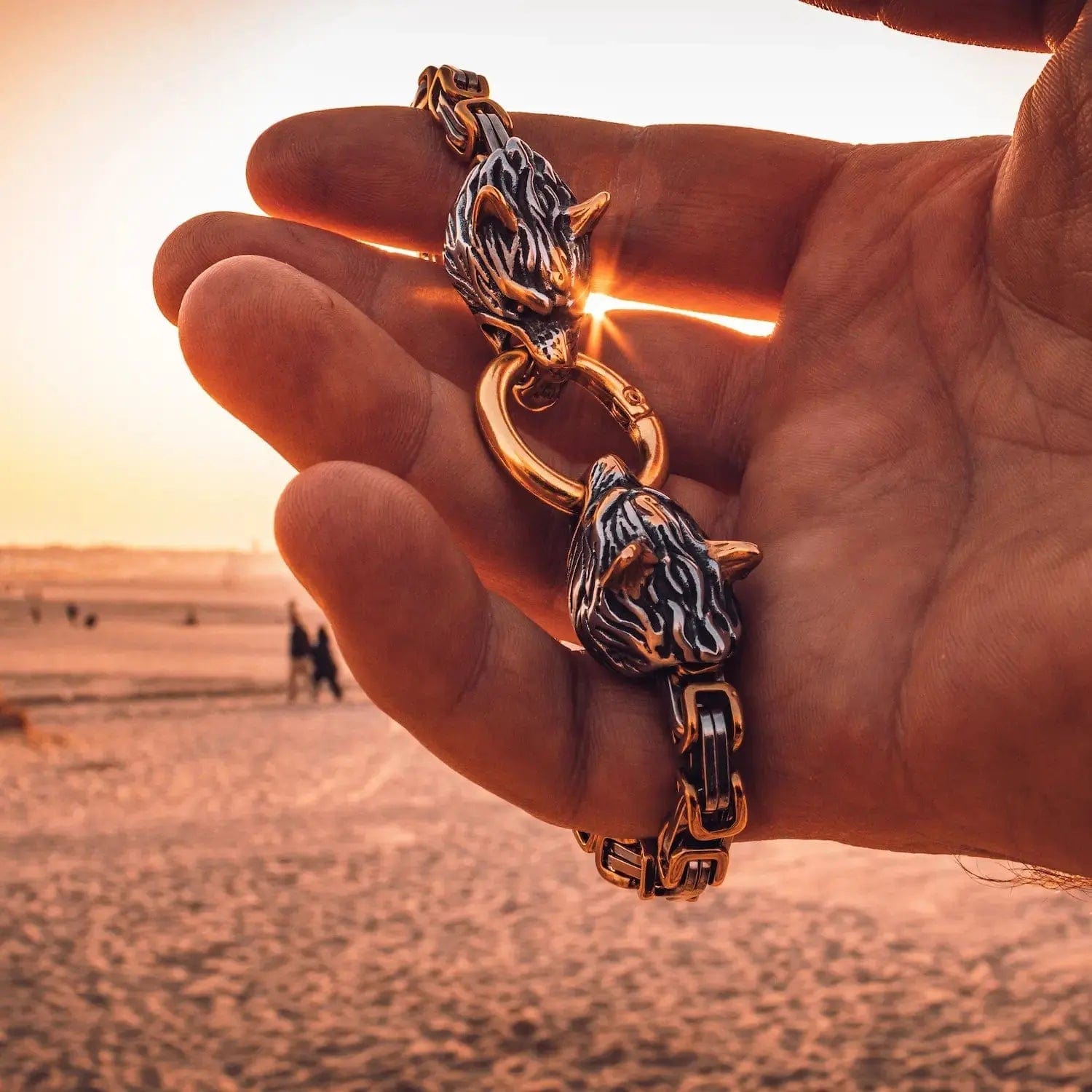 Giant Wolf Gold Bracelet - Fenrir