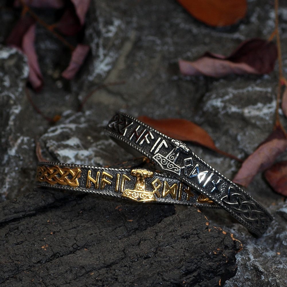 Mjolnir Bracelet with Runes