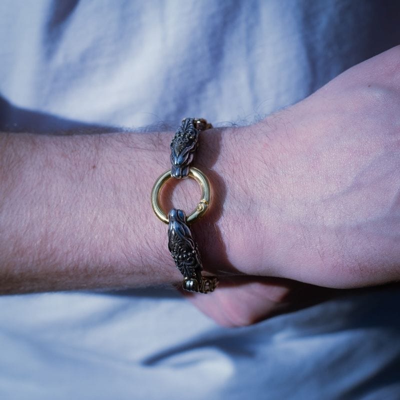 Golden snake head bracelet