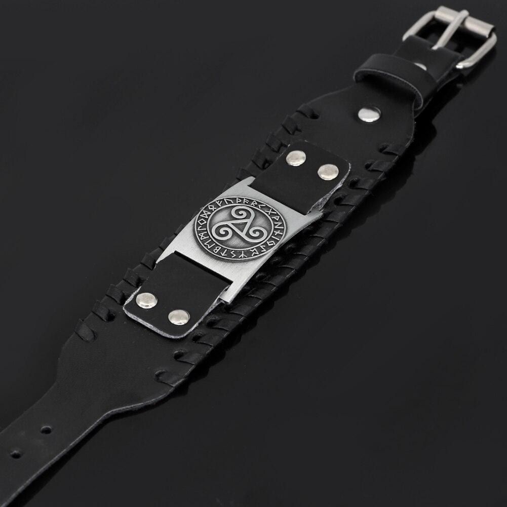 Breton Triskele Leather Bracelet